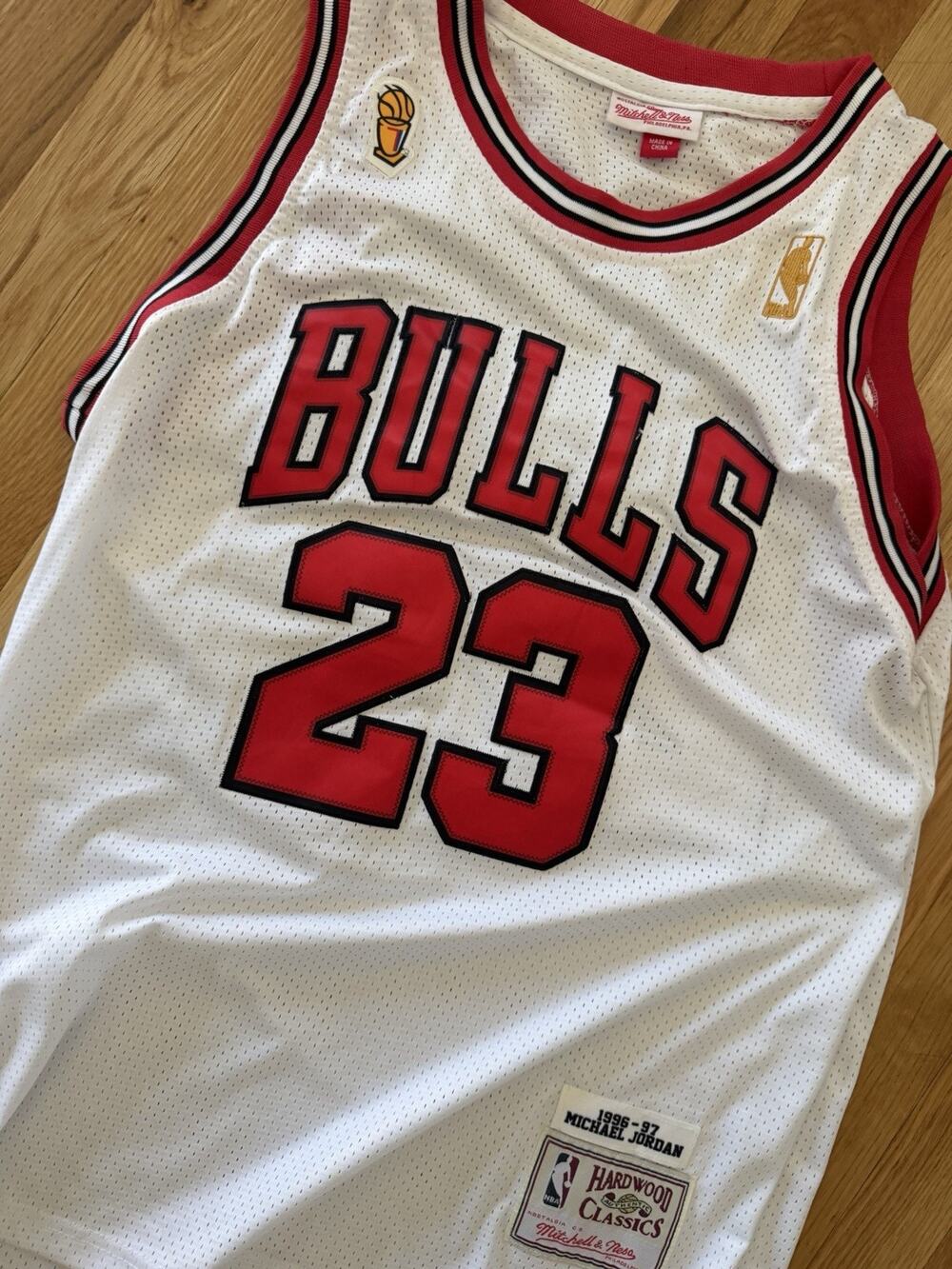 Mitchell Ness HC MICHAEL JORDAN NBA Chicago Bulls 1995-96 White Jersey Sz. M